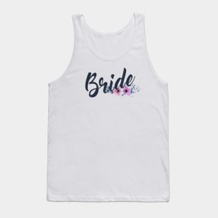 Bride Floral Wedding Calligraphy Design Tank Top